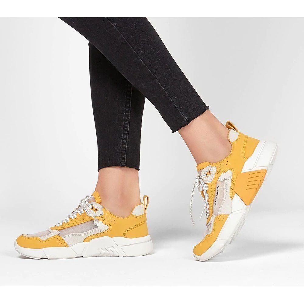 Yellow Women's Fashion Sneakers - Lightweight Casual Trainers